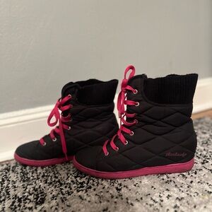 Planet surf winter boots black and pink size 8